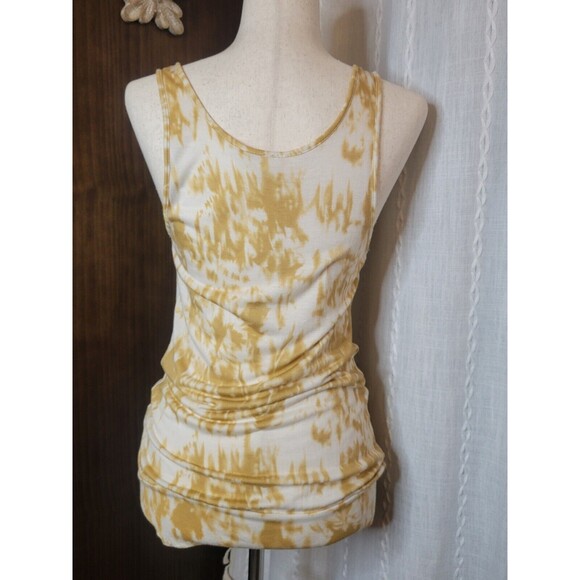 i ner Tied Dyed Tank Long Lace Crochet Front with Wooden Buttons Large - Picture 4 of 7